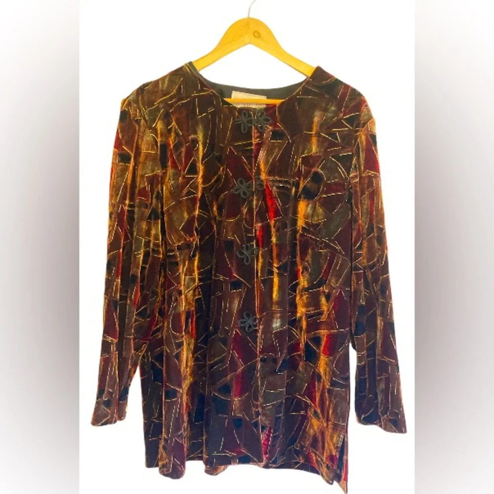 🌟 VTG Velvet Image Mod-Chic Jacket - Picture 1 of 9